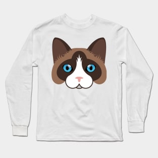 Snowshoe cat face Long Sleeve T-Shirt